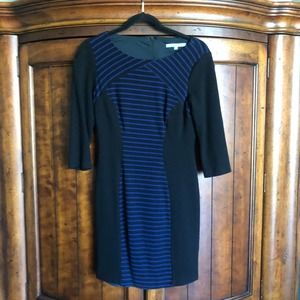 Antonio Melani Stripe Body Con Black Blue Dress 2